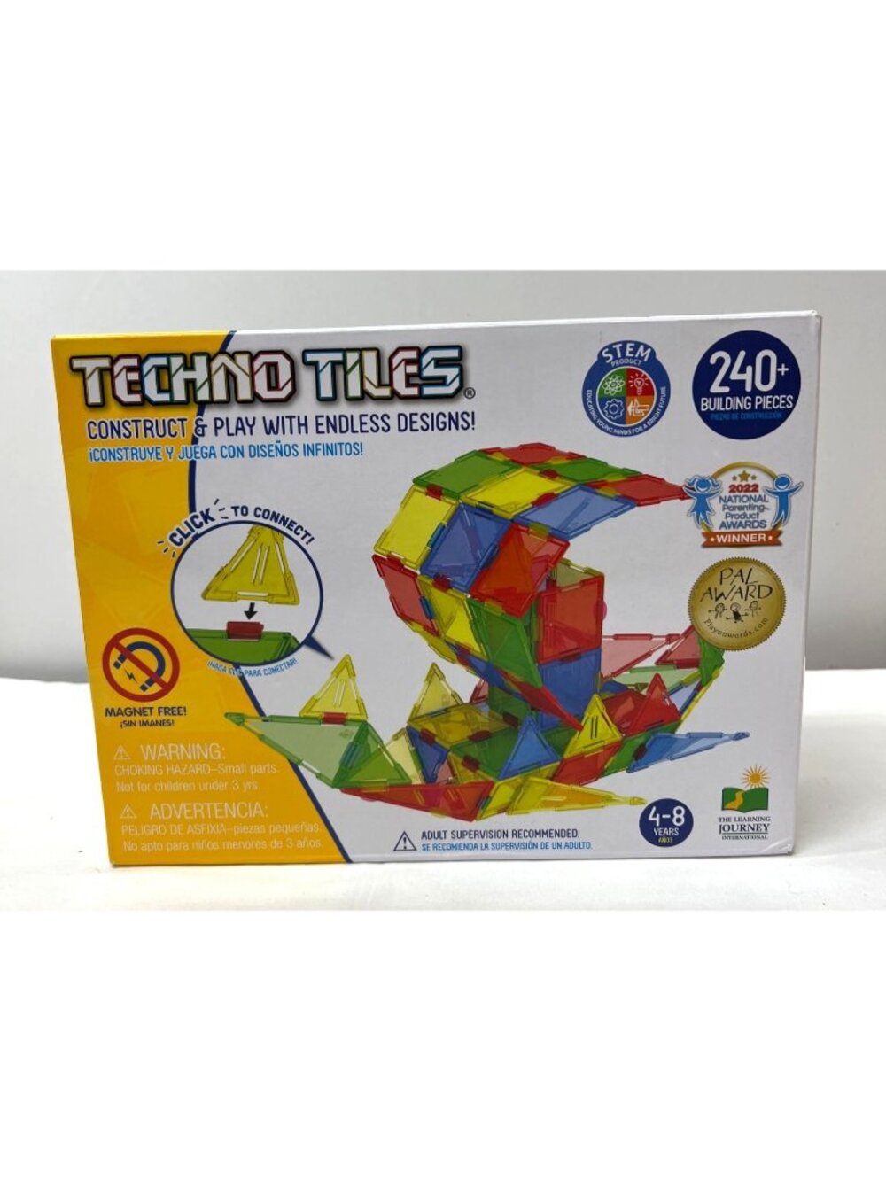 Techno Tiles Stem Construction Set 240+ Building Pieces Ages 4-8